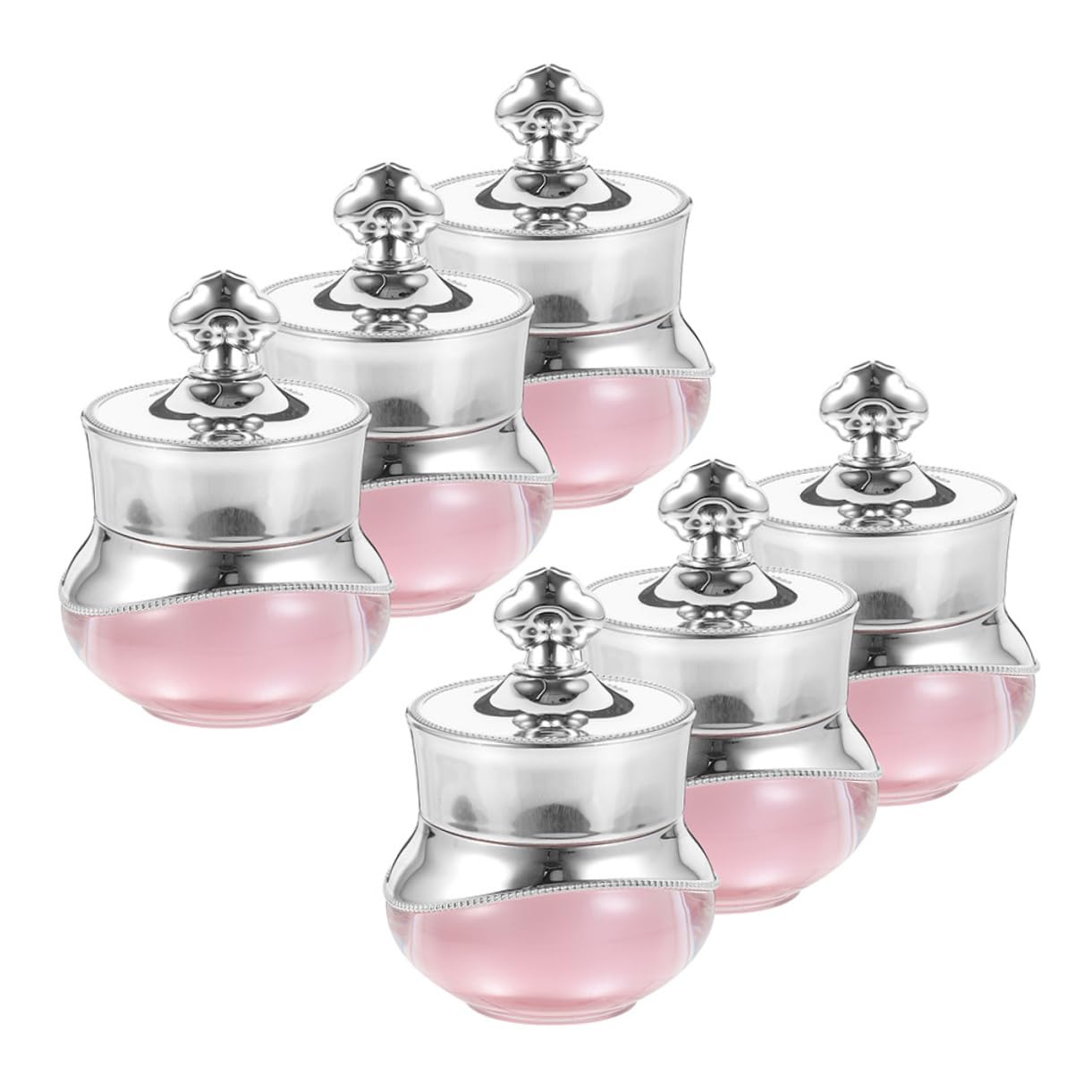BESTYASH 4 Set Bottiglia Con in Acrilico Barattoli Da Viaggio Bottiglie Da Viaggio Per Articoli Da Toeletta Piccoli Vasetti Con Coperchi Mini Barattoli Con Coperchi Rosa 6 Pezzi*4