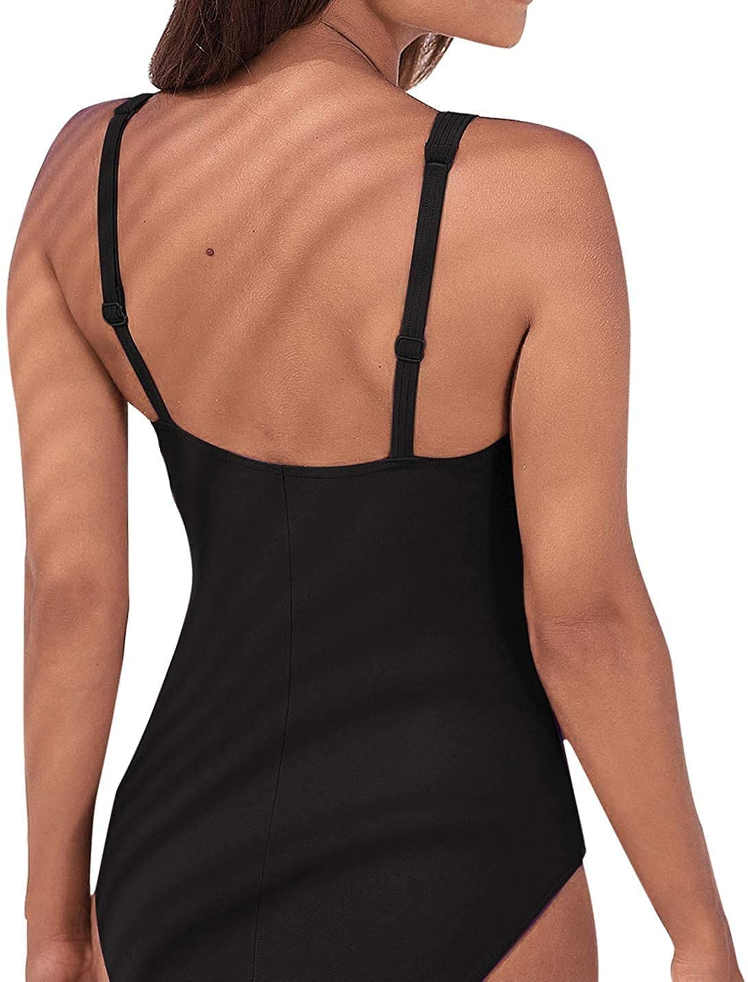 Monokini damski jednoczęściowy strój kąpielowy w stylu vintage, push-up, kontrola brzucha, regulowane ramiączka, seksowny i elegancki styl, na plażę i pływanie