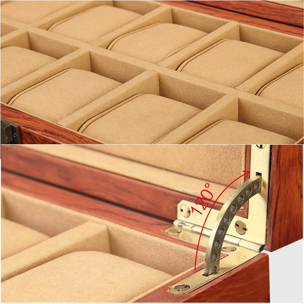 PrésenBoîte Coffret à Montre Bijoux 4-fente luxe cas affichage boîte de rangement montre vitrine bouton en métal cadeau pour hommes plateau valet pour hommes magasin de bijoux Bracelet taie d'oreil