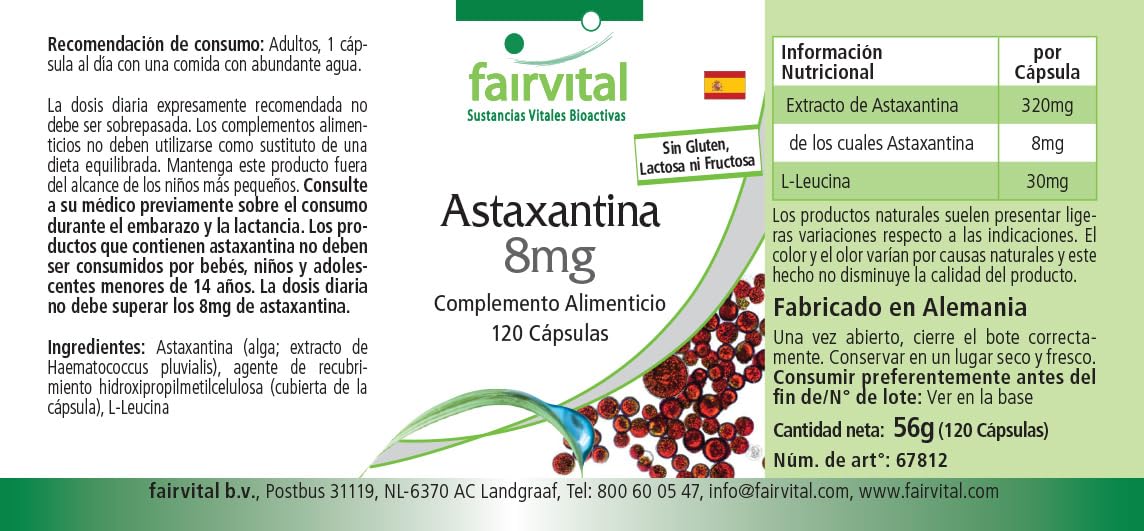 Astaxantina 45mg al giorno - per 2 mesi - alte dosi- 120 capsule - microincapsulato in AstaPure® beadlets