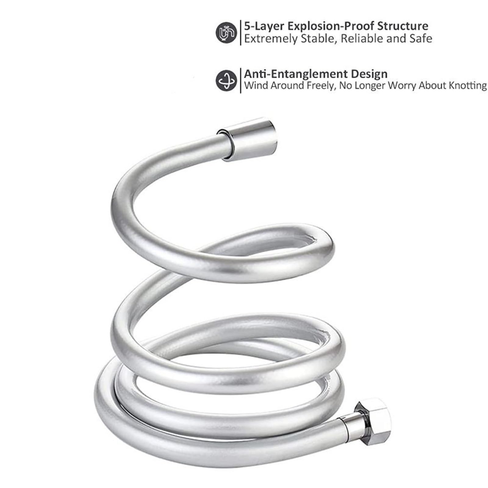 Flexo Ducha Manguera de cabezal de ducha de mano de PVC, 2 uds., 1/1, 5/2m, Flexible, antibobinado, tubo de agua a prueba de explosiones, grifo de baño, tubo de extensión Universal(Type A-3m)