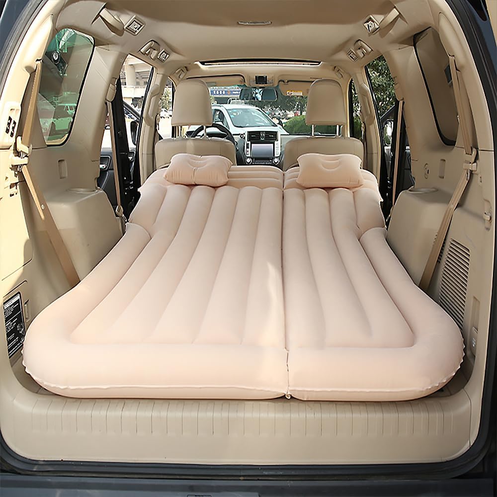 Car Inflatable Mattress for Mercedes Benz GLC 200 220 260 300 400 2015-2024 Rear Trunk Air Mattress Camping Folding Air Bed Cushion Back Seat Air Sleeping Mattresses,Beige01