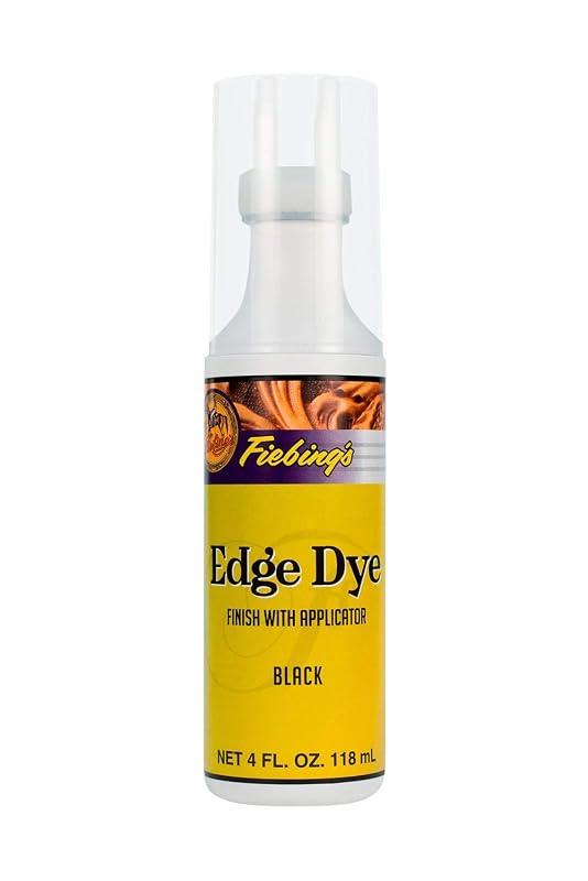 Fiebing's Tinta para Acabamento de Bordas de Couro Preta com Aplicador, Frasco de 120 mL