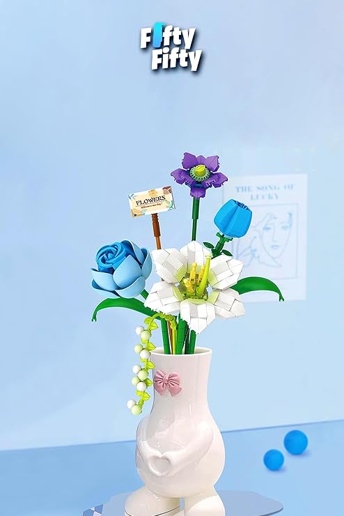 Vagonlife Loz Decorative and Collectible Flower Bouquet 488 Piece Flower Model Making Set FFLZ-4602