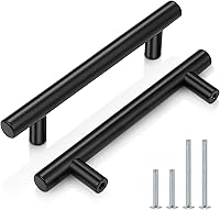 Vista 35 de Manijas Probrico modernas para gabinetes de cocina, con forma de T, color blanco