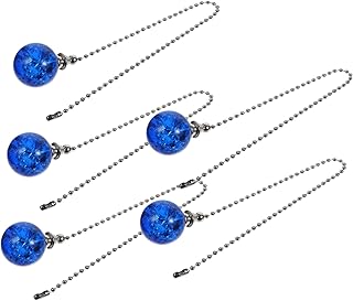 DOITOOL 5piezas Cadena De Perlas Para Ventiladores y Lámparas De Cadena De Luz Accesorios Para Decoración De Interiores Color Azul