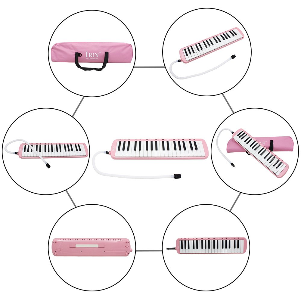 37 piano Keys melodica strumento musicale per gli amanti della musica principianti regalo con borsa da trasporto, Pink