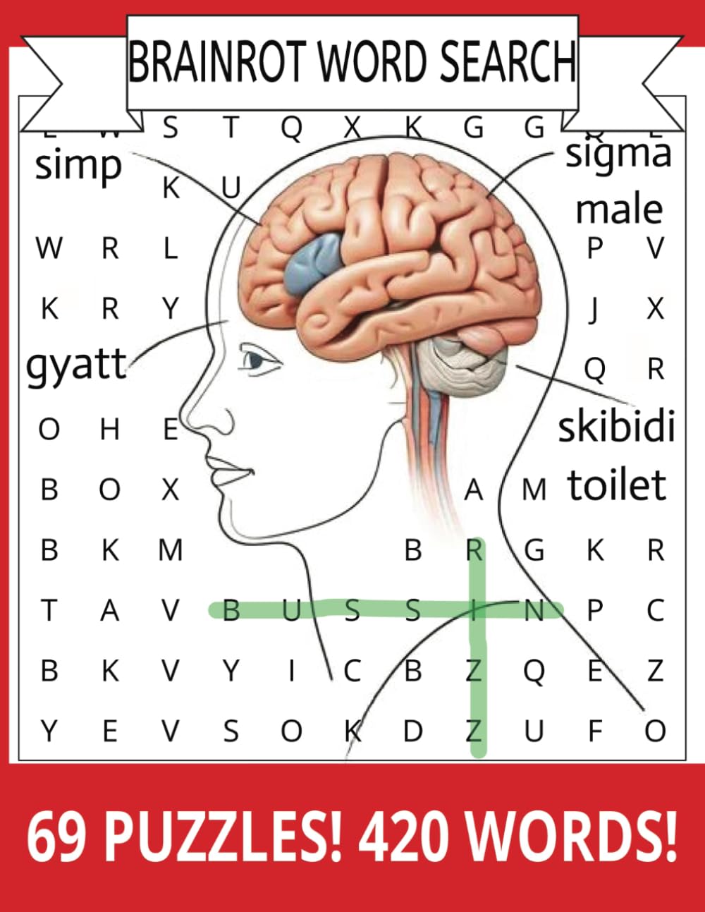 Brain rot word search book