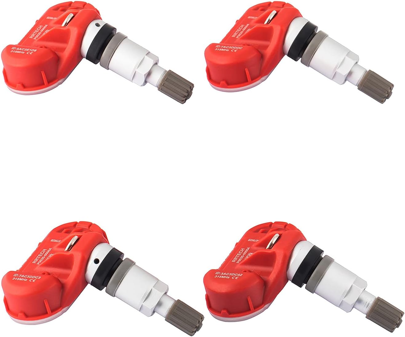 PLDDE 4pcs Tire Pressure Monitoring Sensor 315MHz Snap in