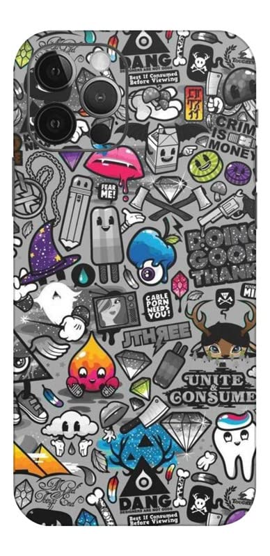 Image of Mobile Skin Sticker Compatible with Apple iPhone 12 Pro Max Skin Not Back Cover, Camera & Back Protector Mobile Skin Wrap; iPhone 12 PRO MAX-KE-311