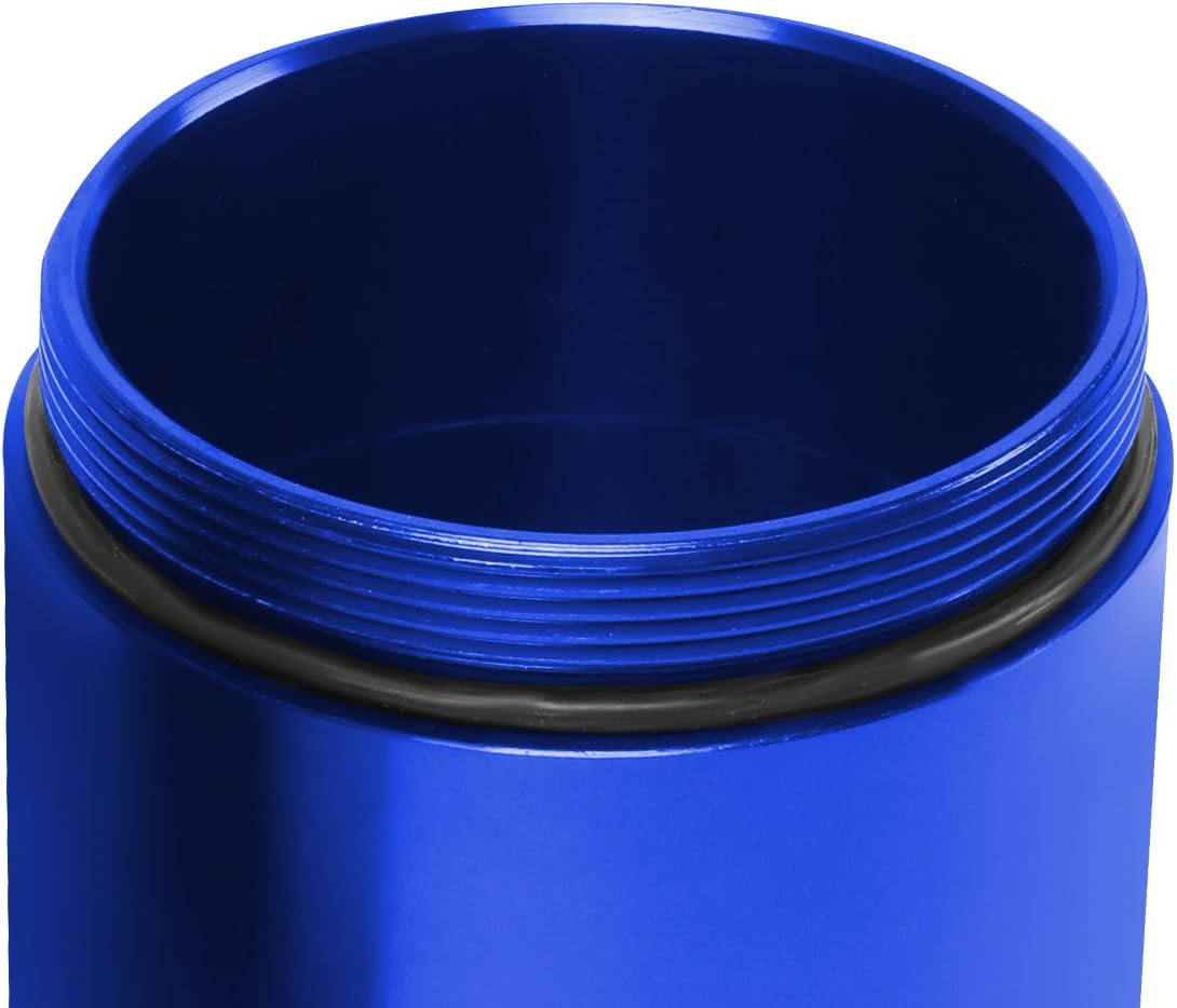 DNA Motoring PT-ZTL-9048-BL-BK Blue 240ml Aluminum Baffled Oil Catch Can Reservoir Tank, 1 Pack