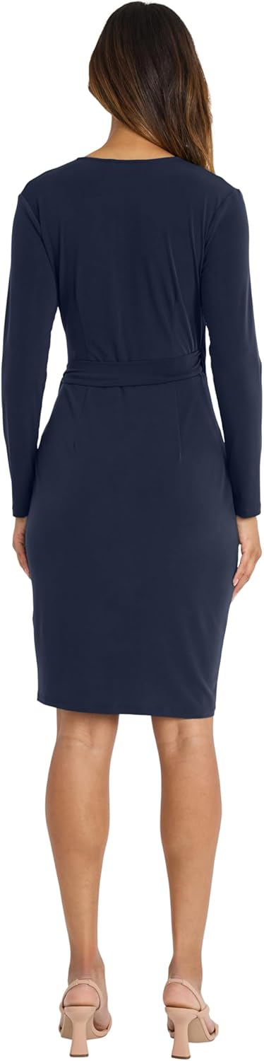 Maggy London Women's Long Sleeve Wrap Dress