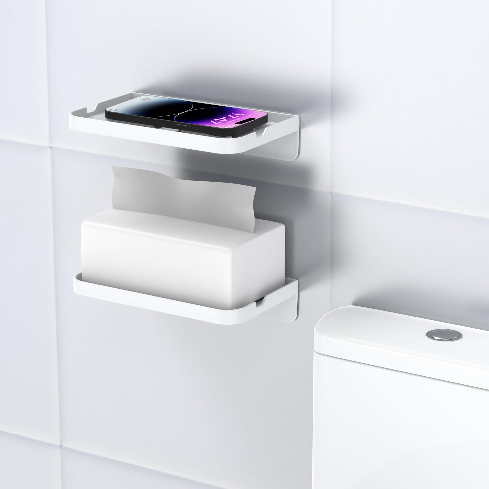 Support Mural Pour Téléphone - Support Mural Pour Téléphone Avec Bande Adhesive Pour Chambre A Coucher Salon Cuisine Compatible Avec Tous Les Telephones Ou Mini Ipad Blanc 91806523