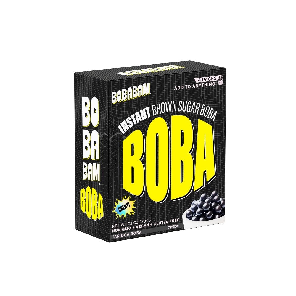 Bobabam Brown Sugar Tapioca Boba, 4 Pack 7.1 Oz (Pack of 6)