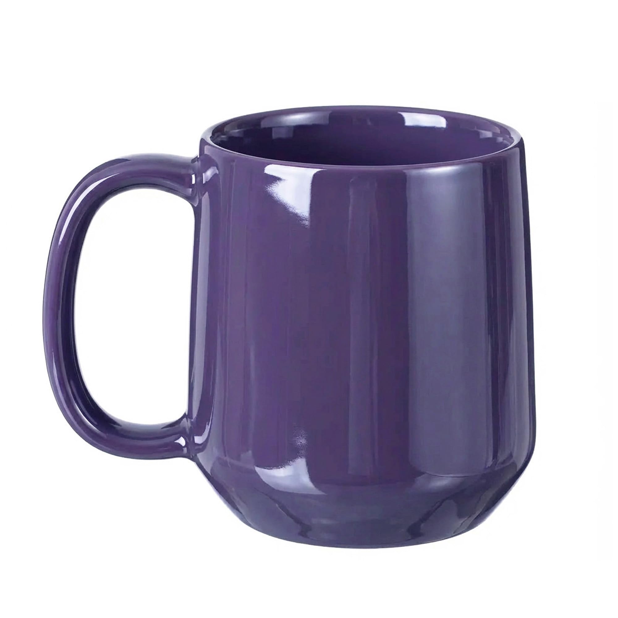 Miicol Ceramic Coffee Mug, 455ml Large Coffee Cup, Tea Mug with Handle, Flat Bottom Mug for Men, Women, Office, Microwave and Dishwasher Safe, Multi-Color, Purple