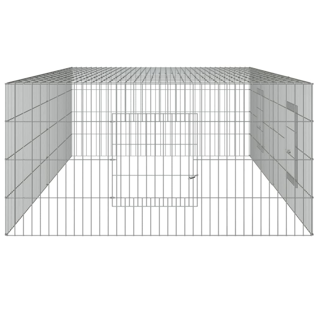 Générique Cage à Lapin 2 Panneaux 220x110x55 cm Fer galvanisé,Articles pour Animaux,Articles pour Animaux de Compagnie,Accessoires pour Petits Animaux,Argent,7.45 KG,171563