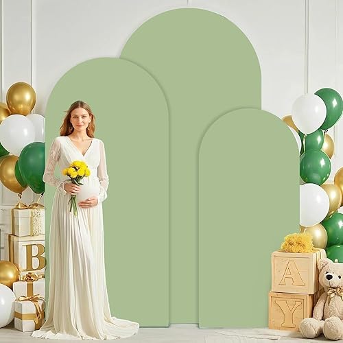 Miniatura 9 de Cubierta de arco de boda de 7.2 x 4 pies, cubierta de arco de elastano dorada ajustada, cubierta de arco de Chiara, paneles de telón de fondo de