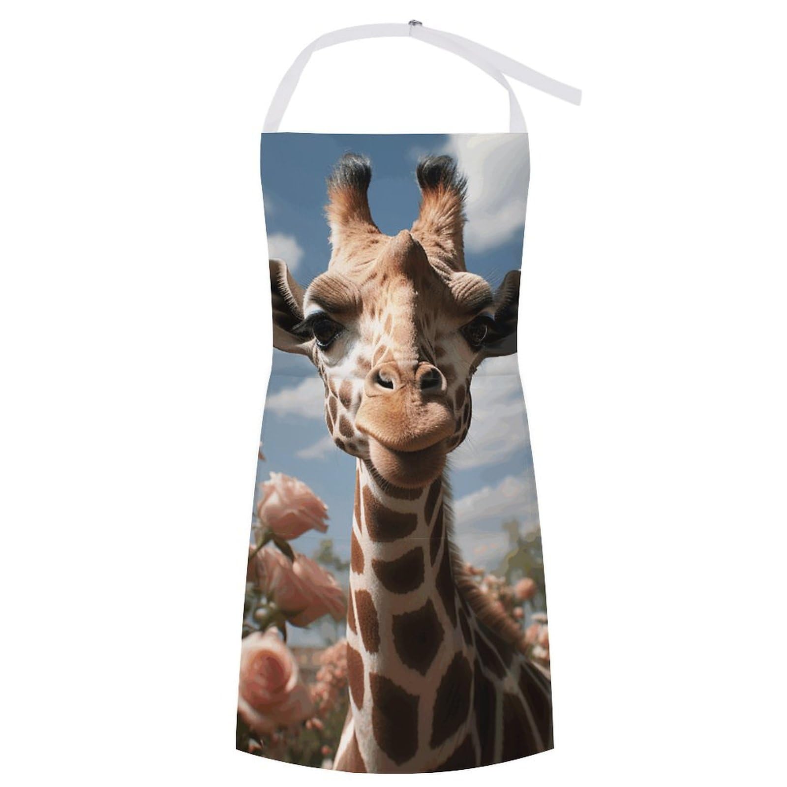Nonhai Unisex Style-7 Kitchen Bib Apron With Pockets Beautiful Giraffe Waterproof Apron Adjustable Cooking Chef Apron For Women Men, 70X80cm, 70X80cm