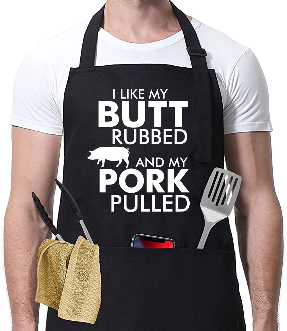 Funny Cooking Aprons for Men Women Dad Gifts, BBQ Grilling Chef Apron for Men Fathers Day Presents, adult Mens Birthday Gifts for Dad from Daughter, Son, Wife