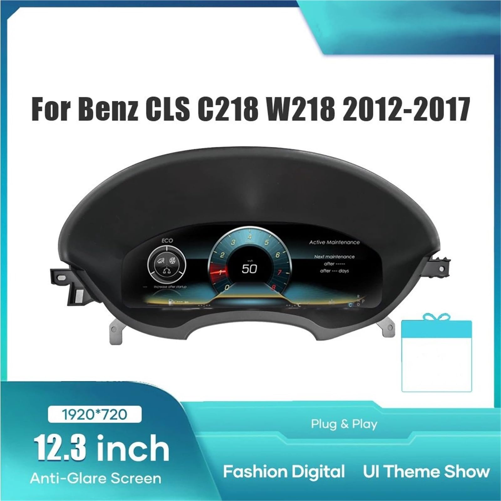 Cyfrowy miernik Do CLS C218 W218 2012-2017 Wyświetlacz Head Up | Auto Instrument prędkościomierz Panel kokpit 12.3 cyfrowa deska rozdzielcza