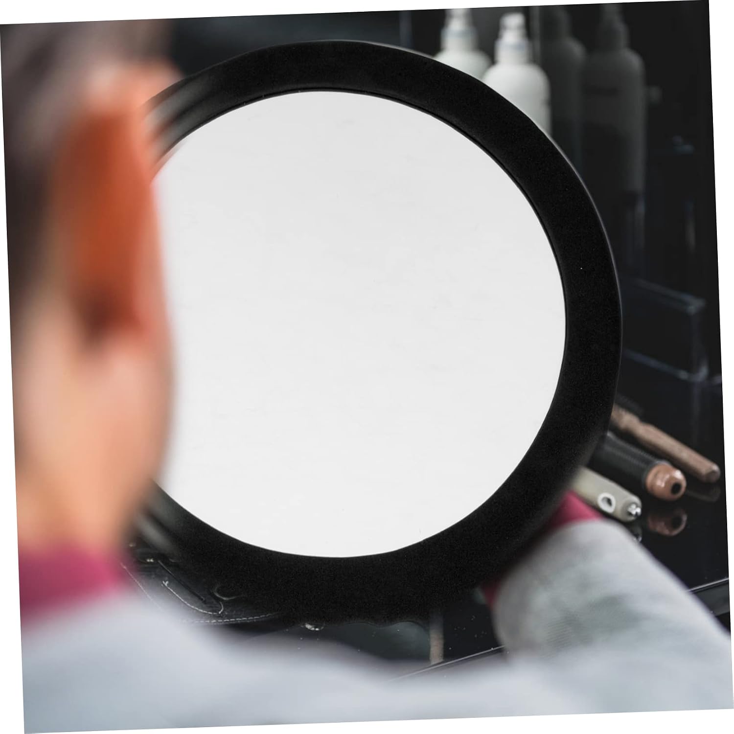 High Density Foam Frame Handheld Mirror for Beauty Salon and Barber Use Lightweight Round Makeup Mirror with Clear HD Surface Practical Hairdressing Check Tool and Gift Choice image 5