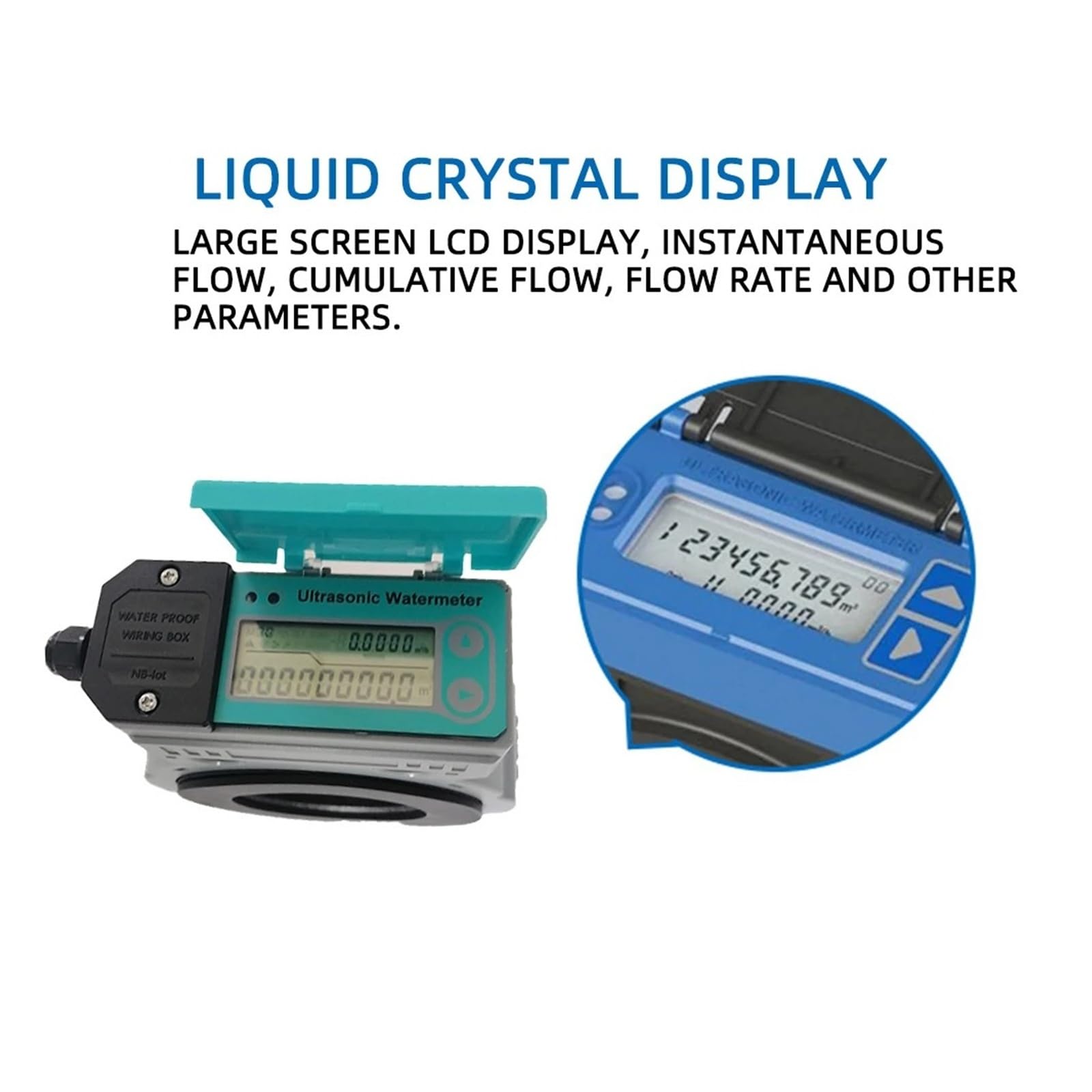 Medidor de agua ultrasónico digital DN50-DN150 con caudalímetro de sujeción ultrasónico remoto for tuberías de cobre/PVC. Alta sensibilidad, bajo error(DN50)