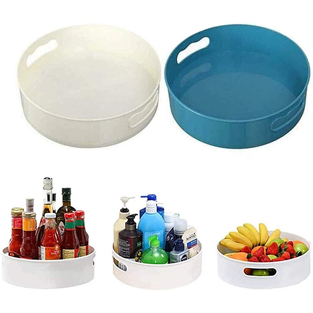 Organizador de tocadiscos, estante multifuncional para especias y bandeja giratoria antideslizante para cocina y nevera, ideal para un almacenamiento eficiente y fácil acceso