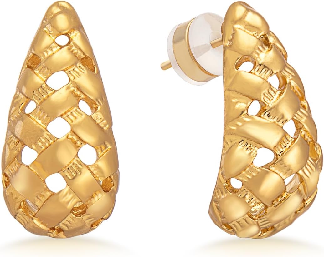 Milan Chiva Gold Statement Earrings for Women 14K Geometric Drop Dangle Earring Terndy Jewelry