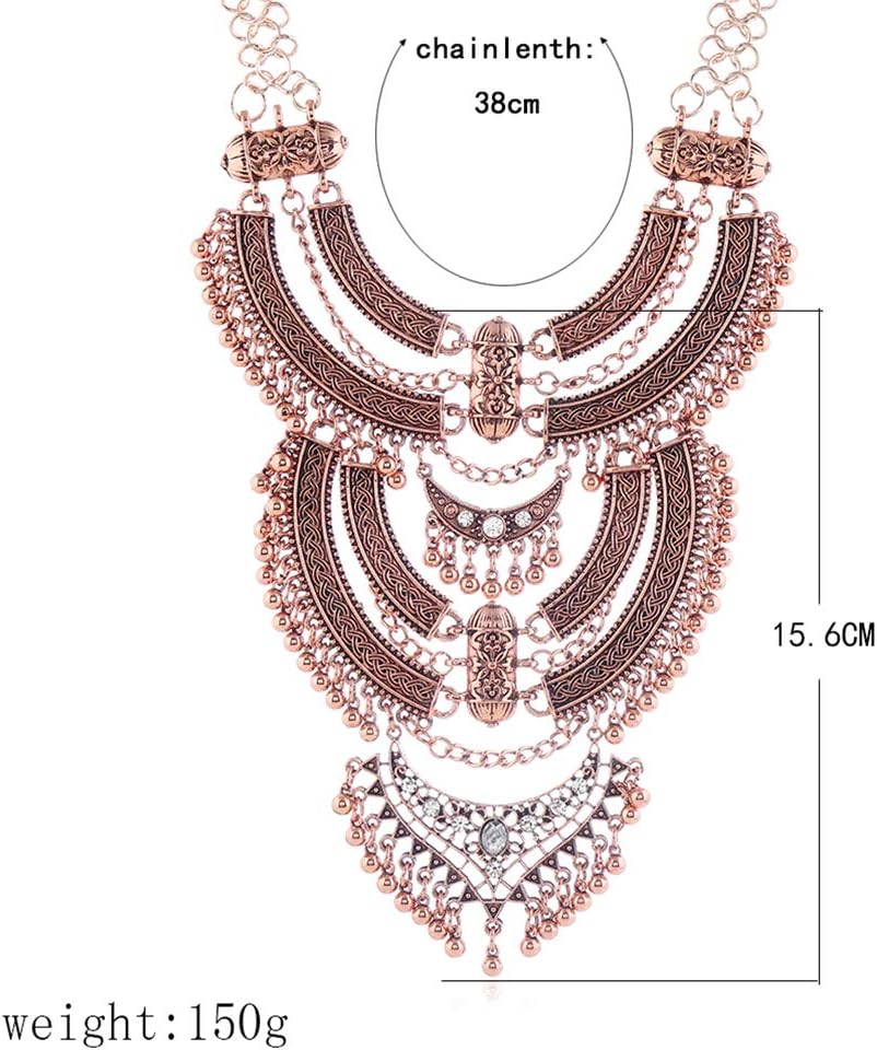 Vintage Multilayer Ethnic Tribal Statement Choker Necklace Bohemian Indian Turkish Jewelry for Women