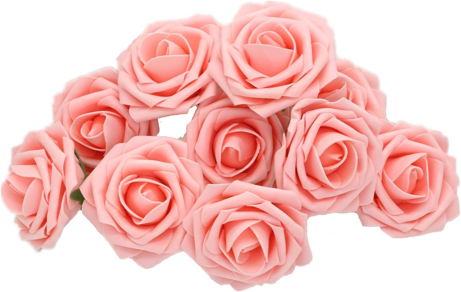 50 pcs Artificial Flowers Peach Pink Rose in Bulk Peach Wedding Flowers for Bridal Bouquet Bouquets Wedding Centerpieces Kissing Balls