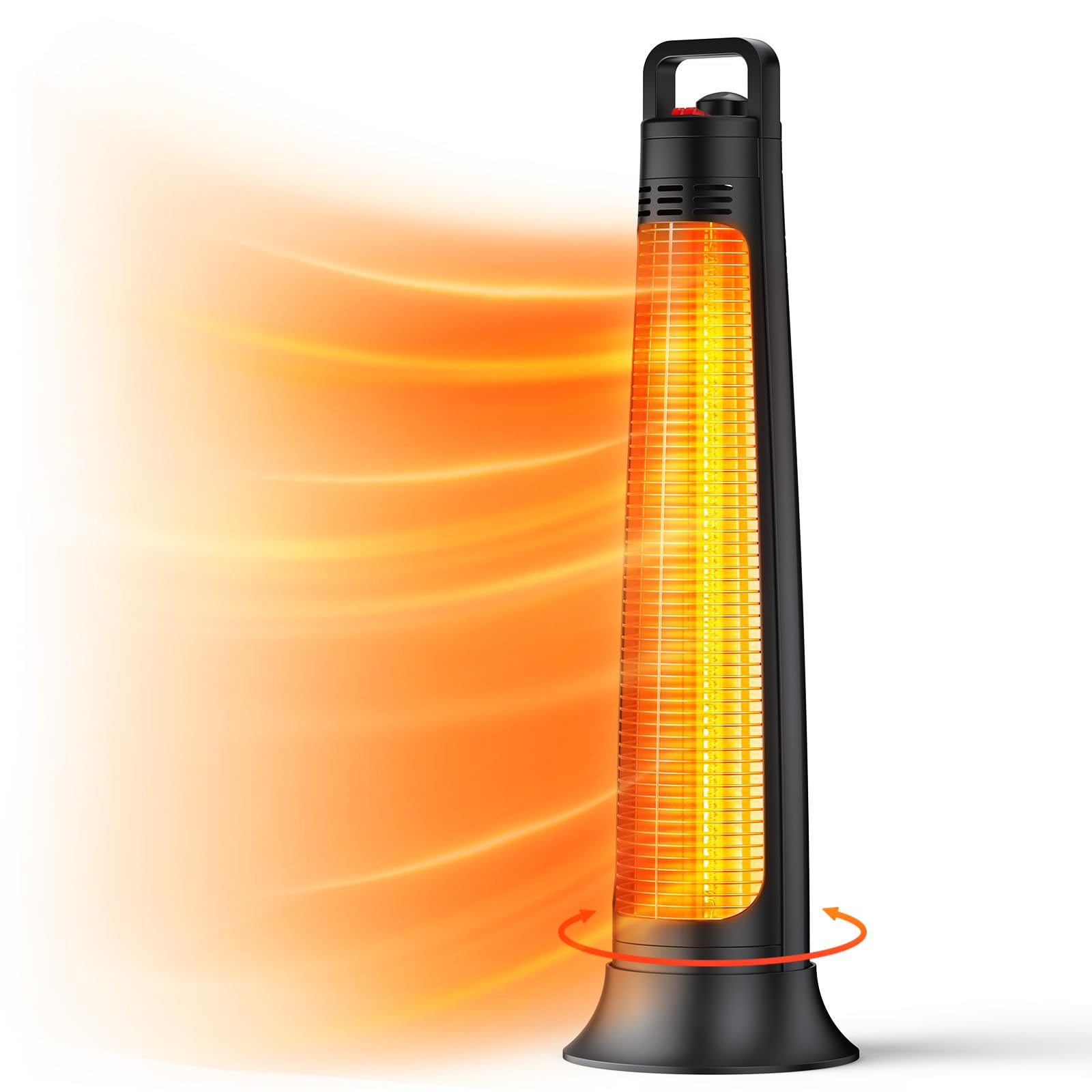 FLOWBREEZE Patio Heater, Portable Electric Heater, 1200W, 3s Instant Heating, Outdoor Heaters with 60°Oscillating, 180min Timer, Tip-over Protection, Space Heater, Tower Heater for Indoor Outdoor Use