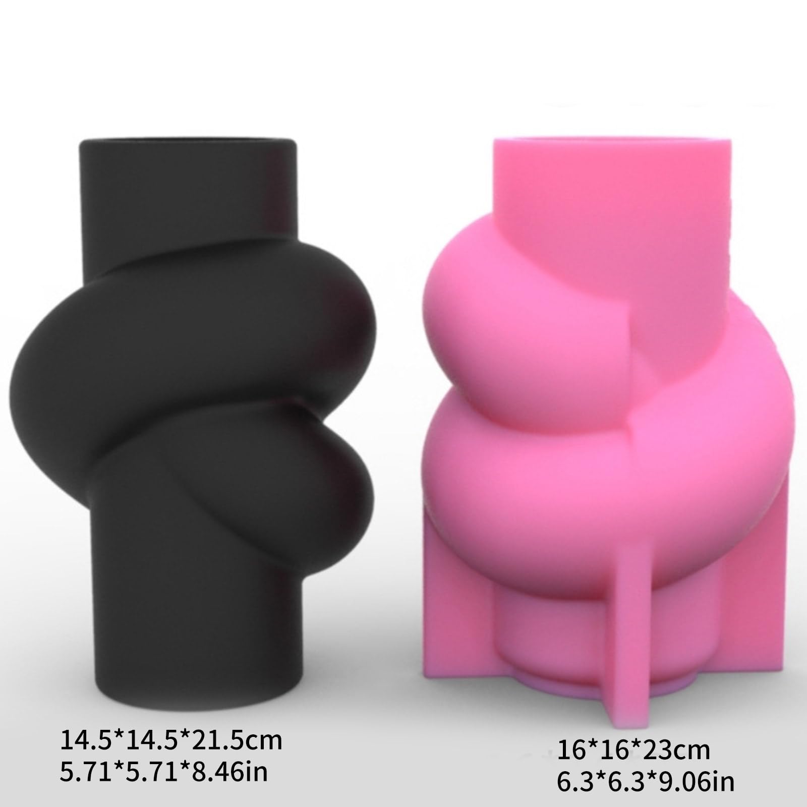 Molde de silicona simple para bolígrafos de maquillaje, molde de resina, diseño de nudo torcido, florero, adorno epoxi, decoración del hogar