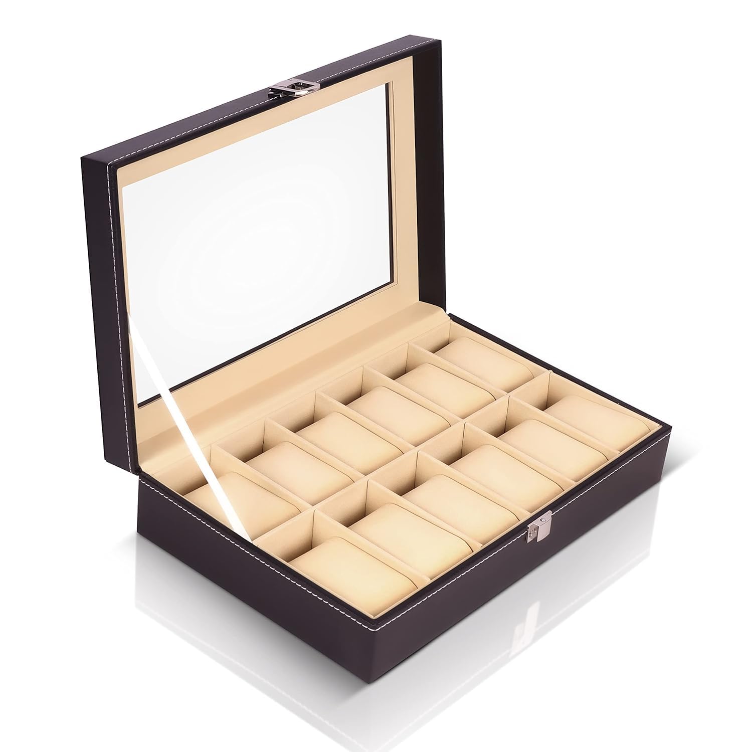SHAYONAM SPACE Watch Box Organizer - 6 Slot Watch Storage Holder and Display Collection Box with Transparent Glass - Watch Case Organiser for Men and Women - Travel Friendly Box for Gifts (STYLE 2) (B0CSPCTBD9) Amazon Price History, Amazon Price Tracker