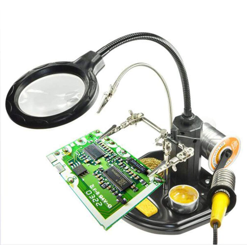 2,5x 4x Lupa LED i lampa biurkowa Pomocne stojaki na trzecią rękę Lupy na biurko Regulowany obiektyw (kolor: A) charitable