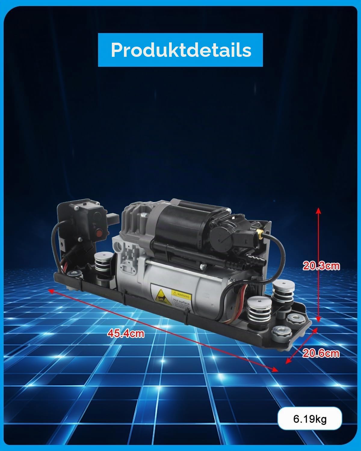 37206864215 Luftfederungskompressorpumpe mit Ventilblock und Halterung Kompatibel mit BMW 5 7 Serie F07 GT F11 F01 F02 F04 37206864215 37206794465 37206784137