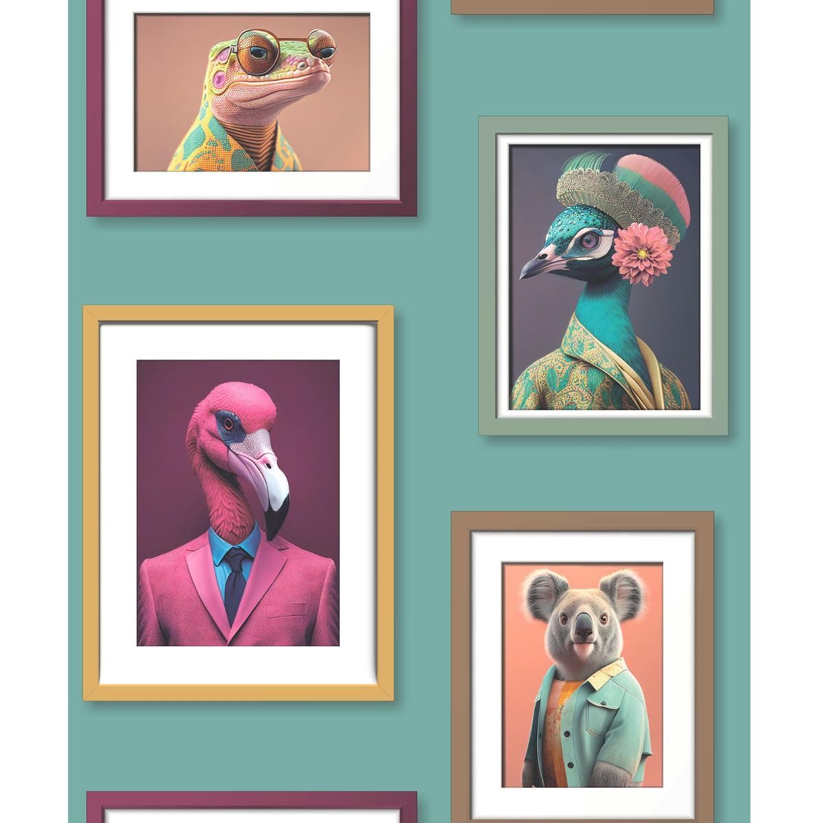Muriva Fantastic Animals Wallpaper – Colourful and Stylish – Modern Wallpaper for Living Room, Bedroom, Hallway – Decorative Luxury