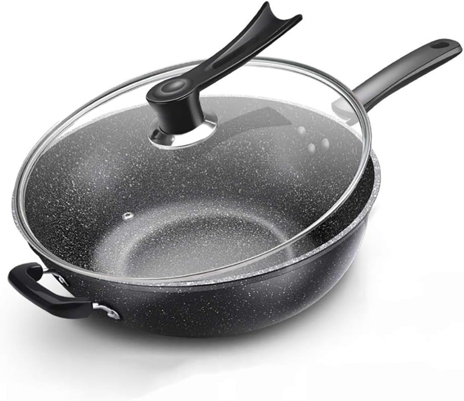 Wok do indukcji Maifan Stone Wok nieprzywierająca patelnia bez dymu wielofunkcyjna rura Kuchenka indukcyjna 34 cm