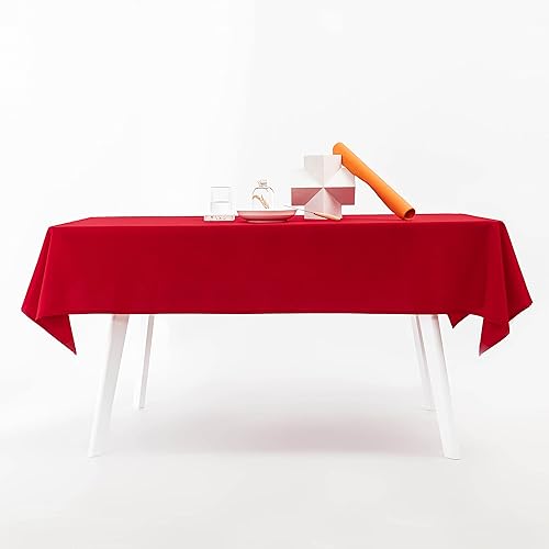 Miniatura 7 de Home Brilliant Manteles rojos para mesas rectangulares, mantel para mesas de 6 pies, para fiestas, bufé, picnic, campamento, vacaciones, fiesta de