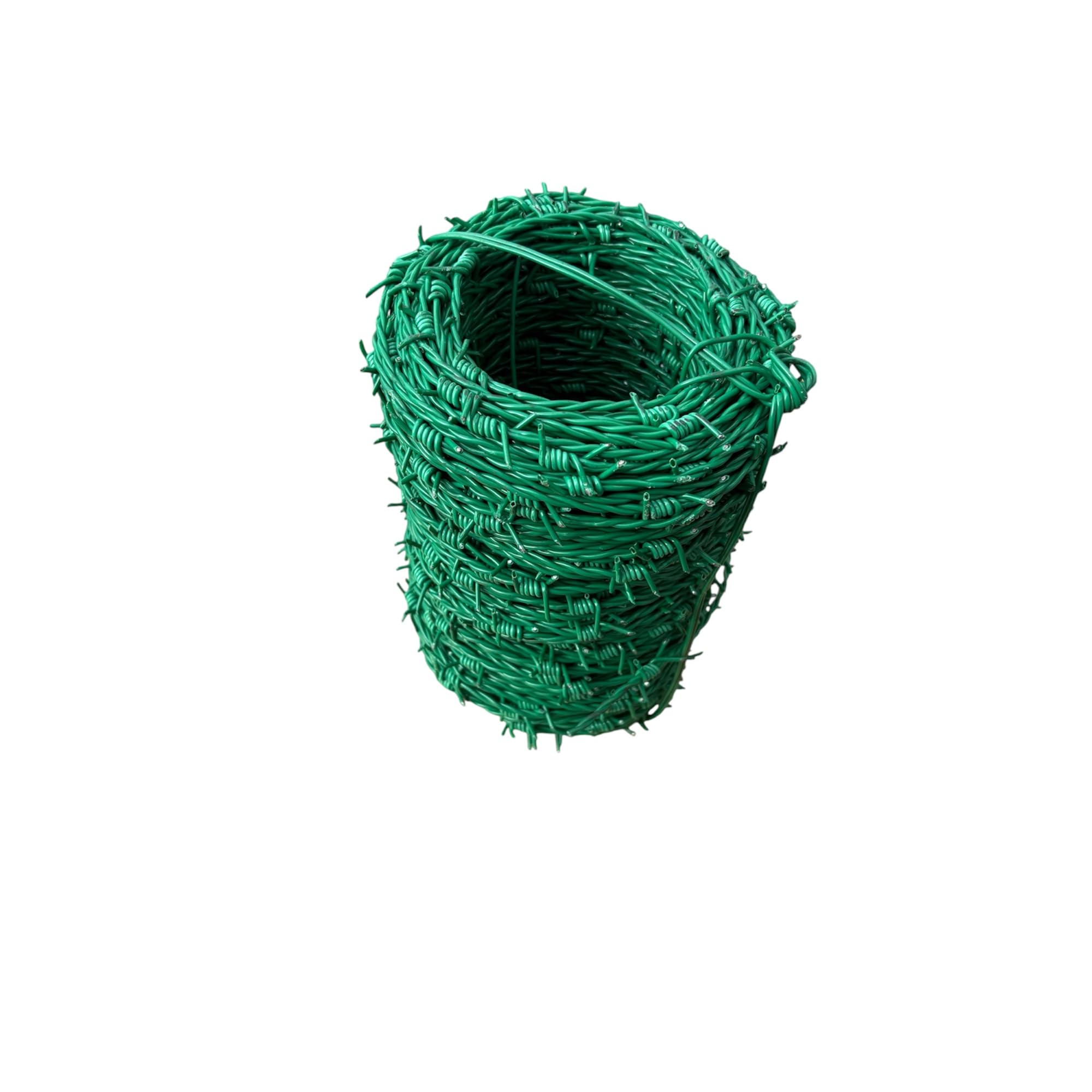 Stacheldraht Rolle grün PVC-beschichtet | 100m Sicherheitszaun für Garten & Grundstück | 1,6-1,8 mm Drahtstärke, wetterfest & unauffällig