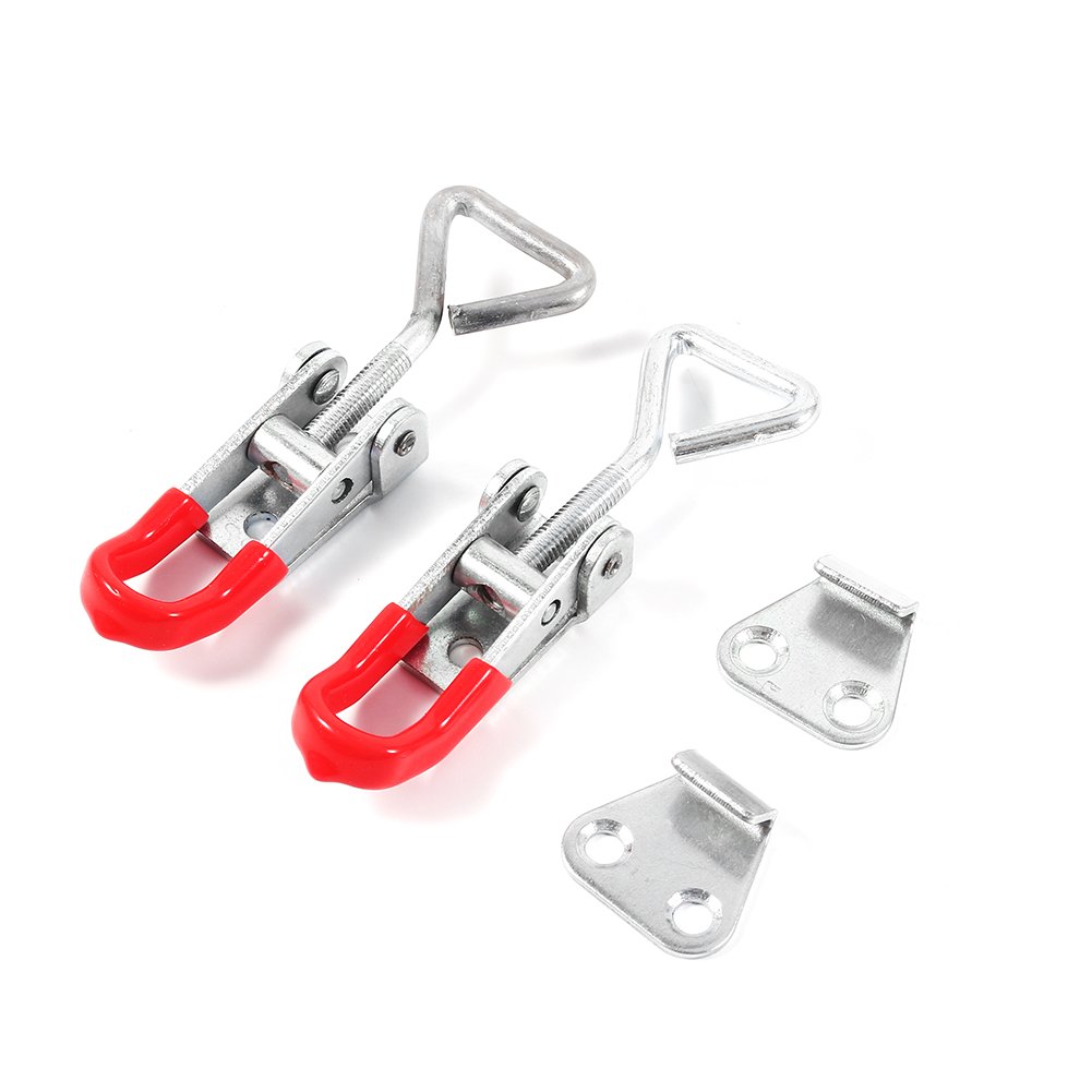 Cafopgrill Latch Lock Clamp, Set of 2 Cabinet Boxes Lever Handle Toggle Catch Latch Lock Clamp Hasp Metal Drawer Cabinet