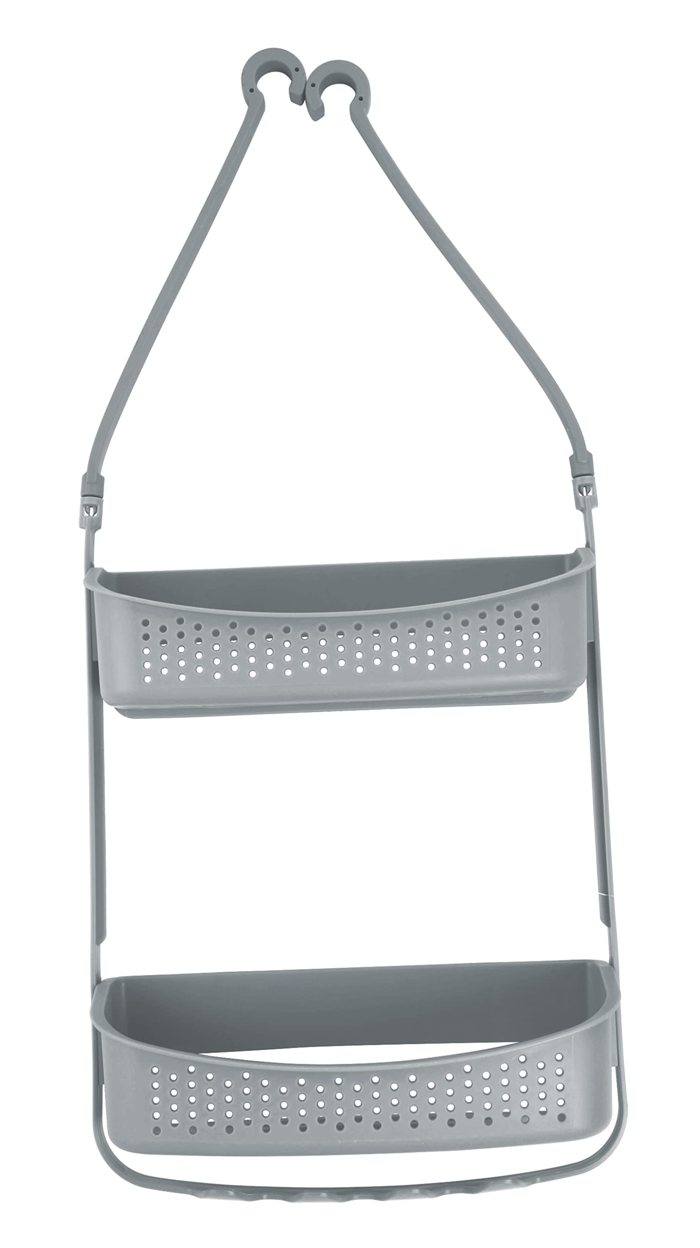 Cestino Doccia A 2 Scomparti Com-four - Grigio 36x25 Cm - Con Ganci Regolabili - Per Gel E Accessori - Foto 12