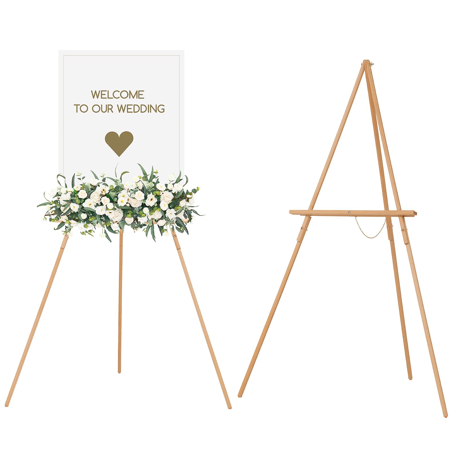 MEEDEN Wood Easel Stand for Display: Wooden Tripod for Poster Board - Wedding Easel Standing for Welcome Sign