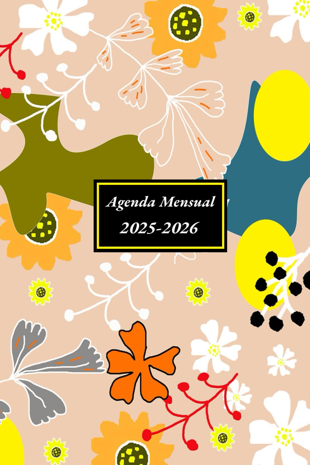 Agenda mensual 2025-2026: Planificador mensual A5 para 2 años, de enero 2025 a diciembre 2026, organizador mensual familiar | 1 Mes Para 2 Páginas.