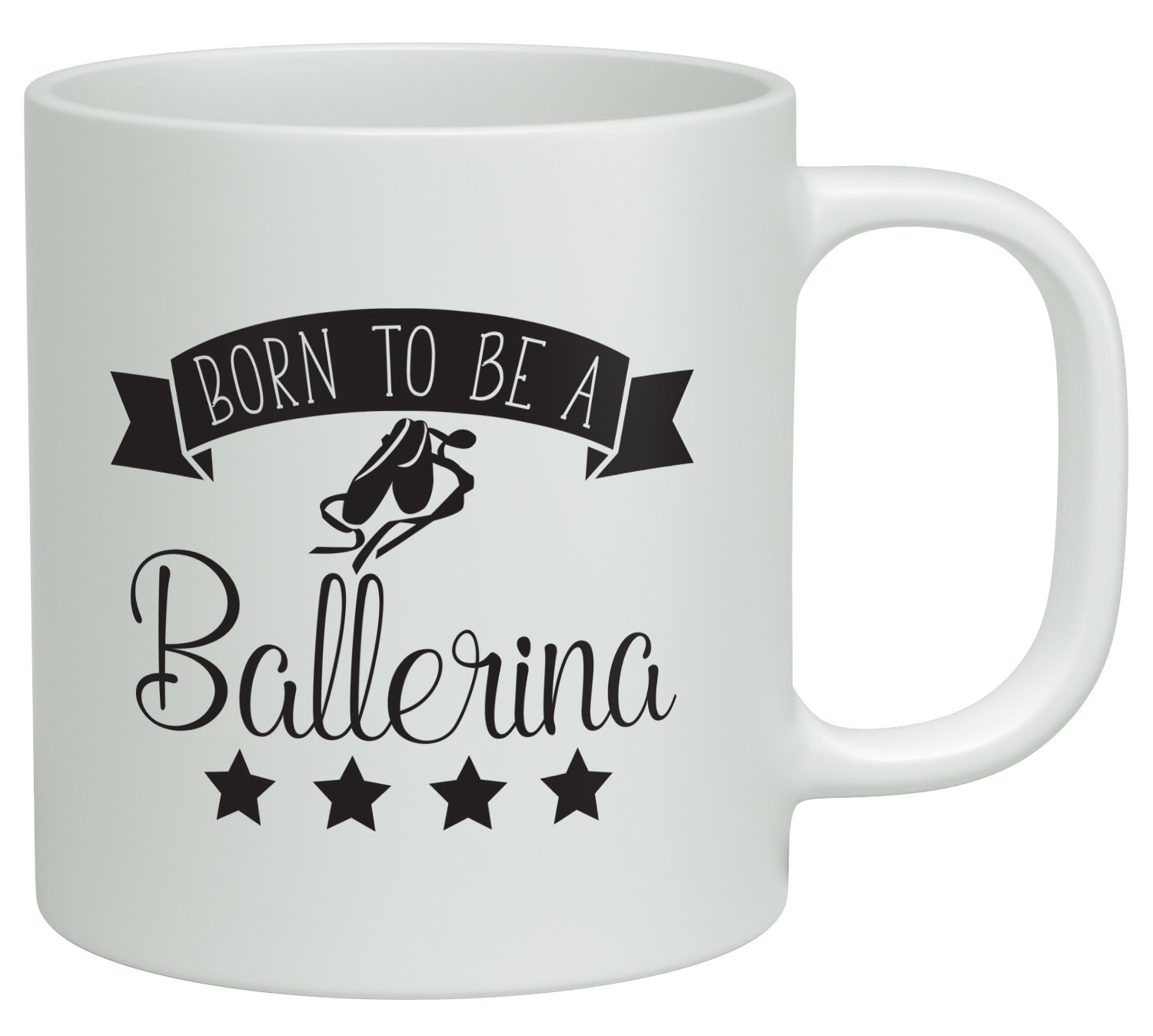 Shopagift White Born To Be A Ballerina Ballet 10Oz Novelty Gift Mug Cup