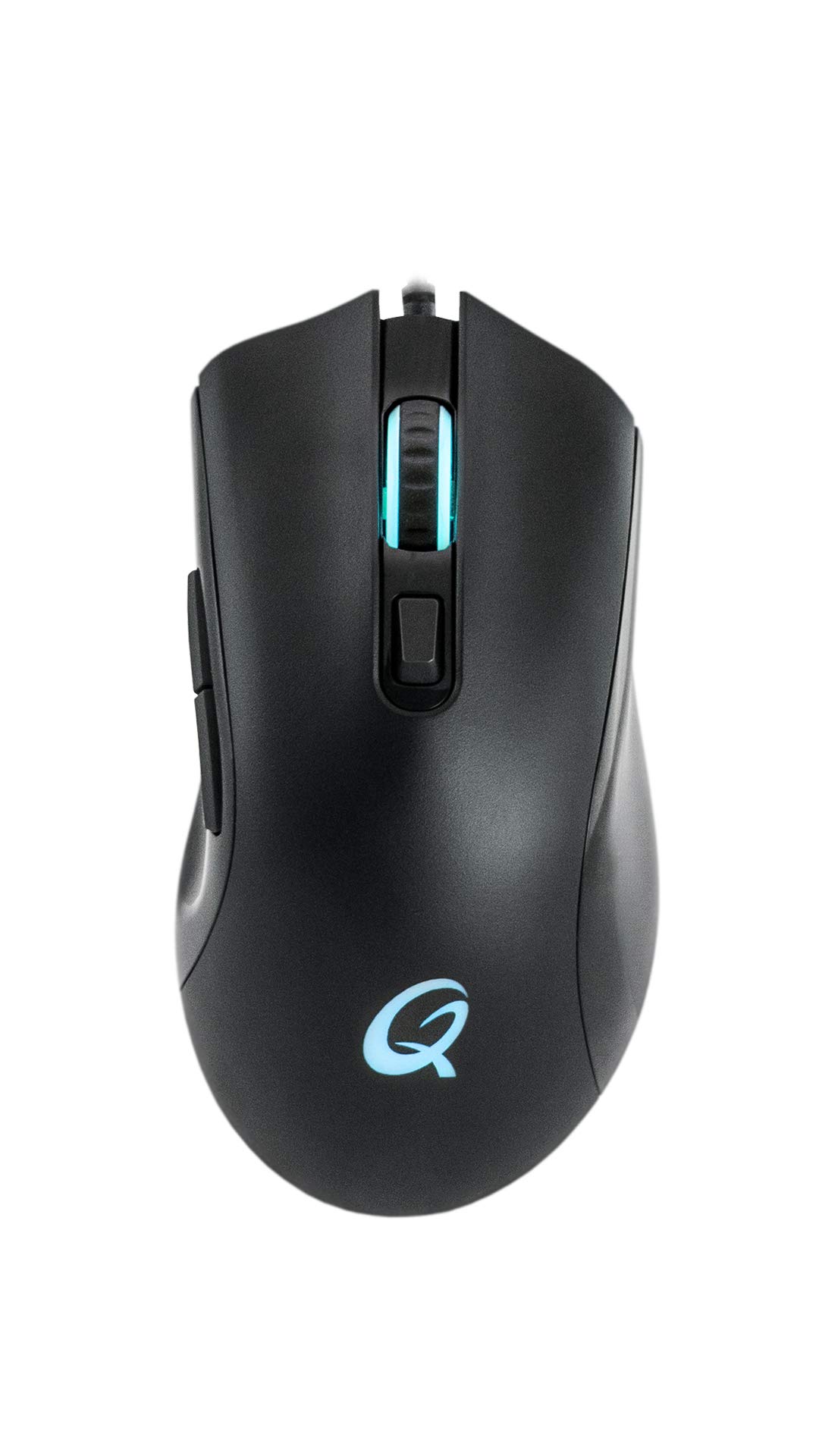 Qpad Pro Gaming Maus, Computermaus für PC, Laptop, Computer, Mac, MacBook, Optical Mouse mit optischem Sensor für FPS Spiele, 12.000 DPI, LED Beleuchtung, kabelgebunden (Wired), USB, Schwarz, DX120