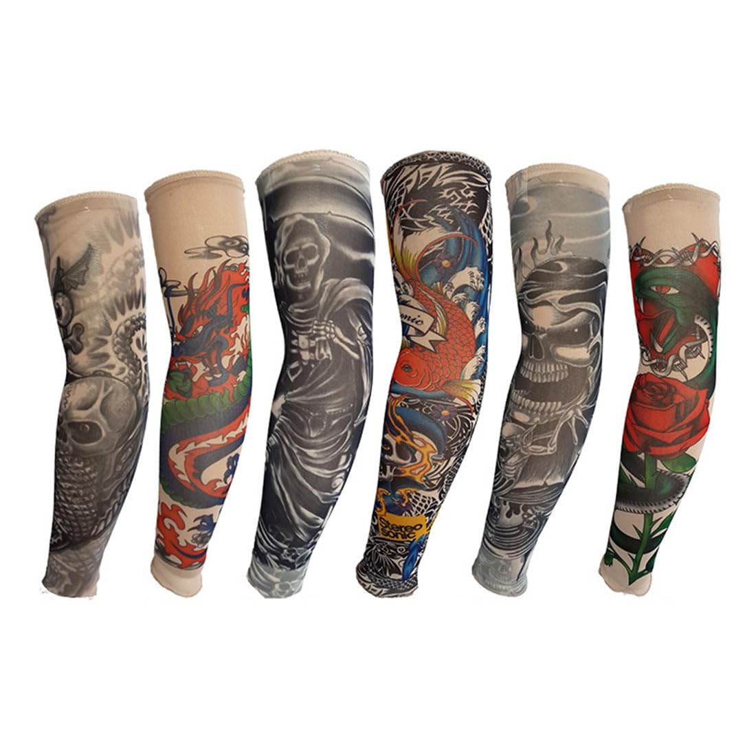 YANGWEN 6 Pcs Arm Fake Tattoo Sleeves Cover