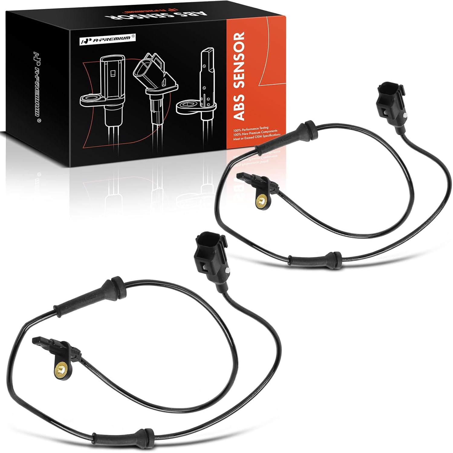 A-Premium ABS Wheel Speed Sensor Compatible with Land Rover, Jaguar Models - Range Rover Velar 2018-2023, F-Pace 2017-2023, Sport Utility - Front Driver and Passenger Side, 2-PC Set, Replace# LR140695