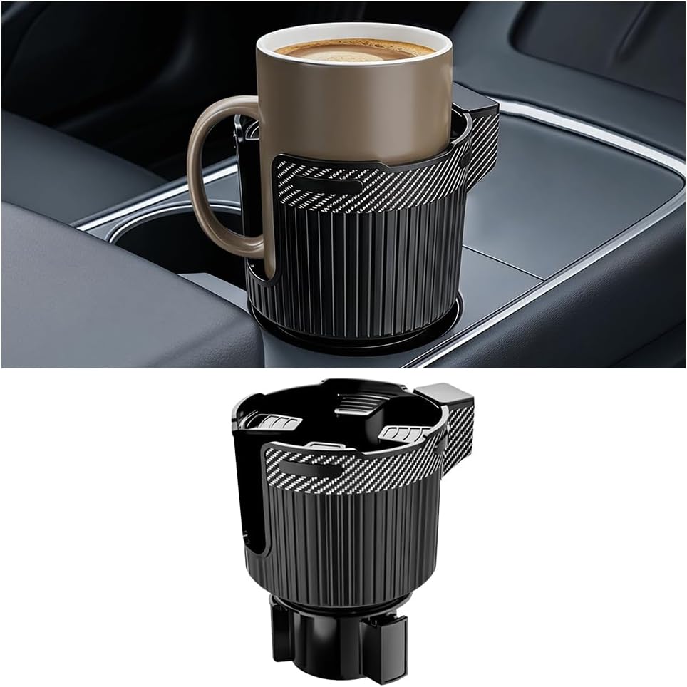 Car Cup Holder Expander, Vehicle Cup Holder Adapter with Adjustable Base, Auto Interior Cupholder Drink Extender Adapter for Most Coffee Mugs Bottles & Cups, Universal for Vehicles