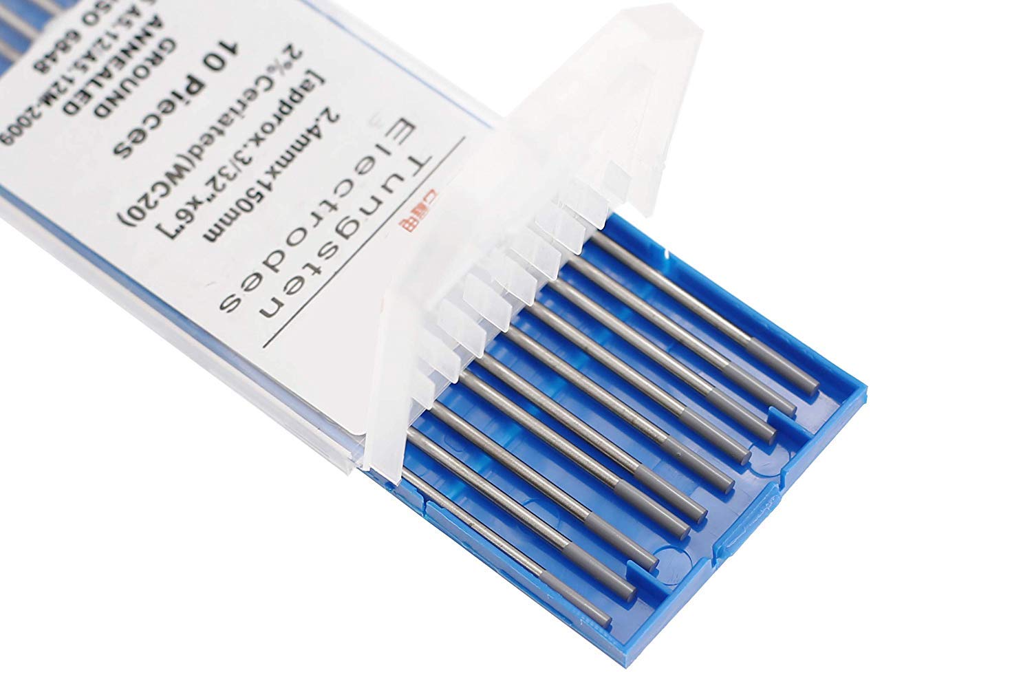 SenTECH TIG WC20 (Grey) Welding 2,4 mm x150 mm Tungsten Electrodes, Cerium 2%, Cerium Tungsten Electrode, Package of 10 Pieces
