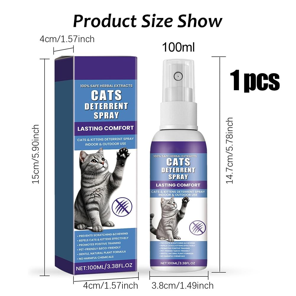 Rakiuty Spray Antiarañazos Gatos,Spray Antiarañazos,Sprays Arañazos Gatos,Sprays Educador Gatos Antiarañazos,100 ml